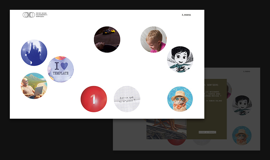 Index format bureau du site, avec affichage des pastilles des mémoires.