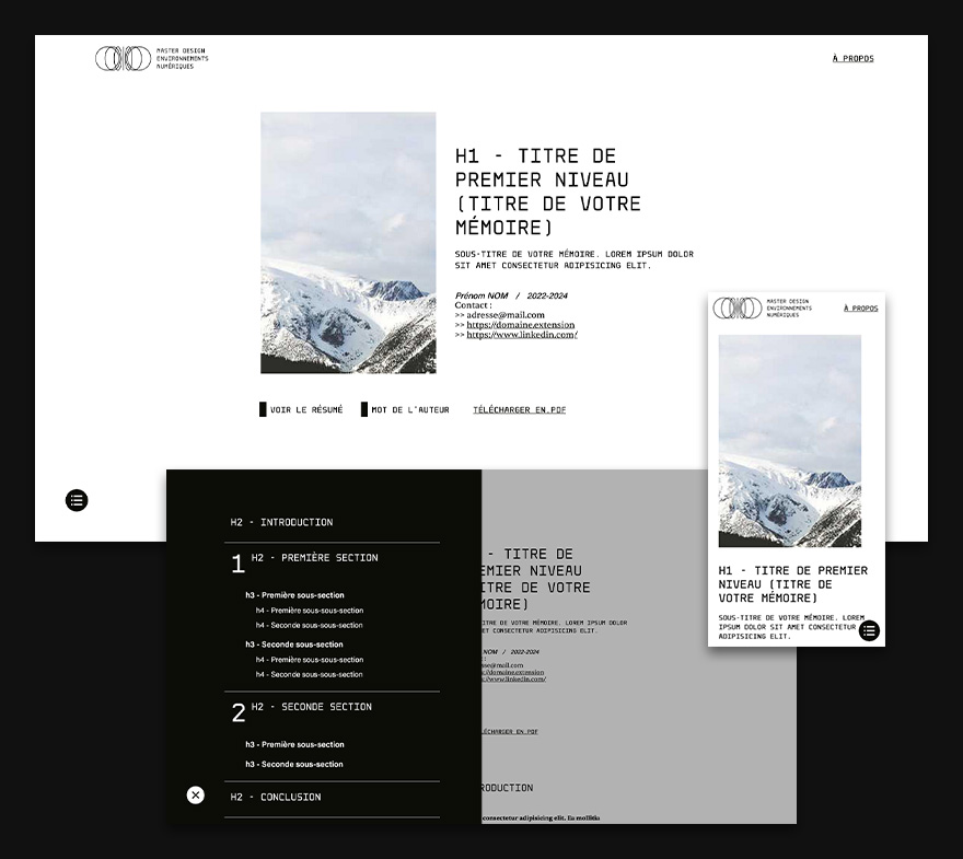 Aperçu du template non modifié.